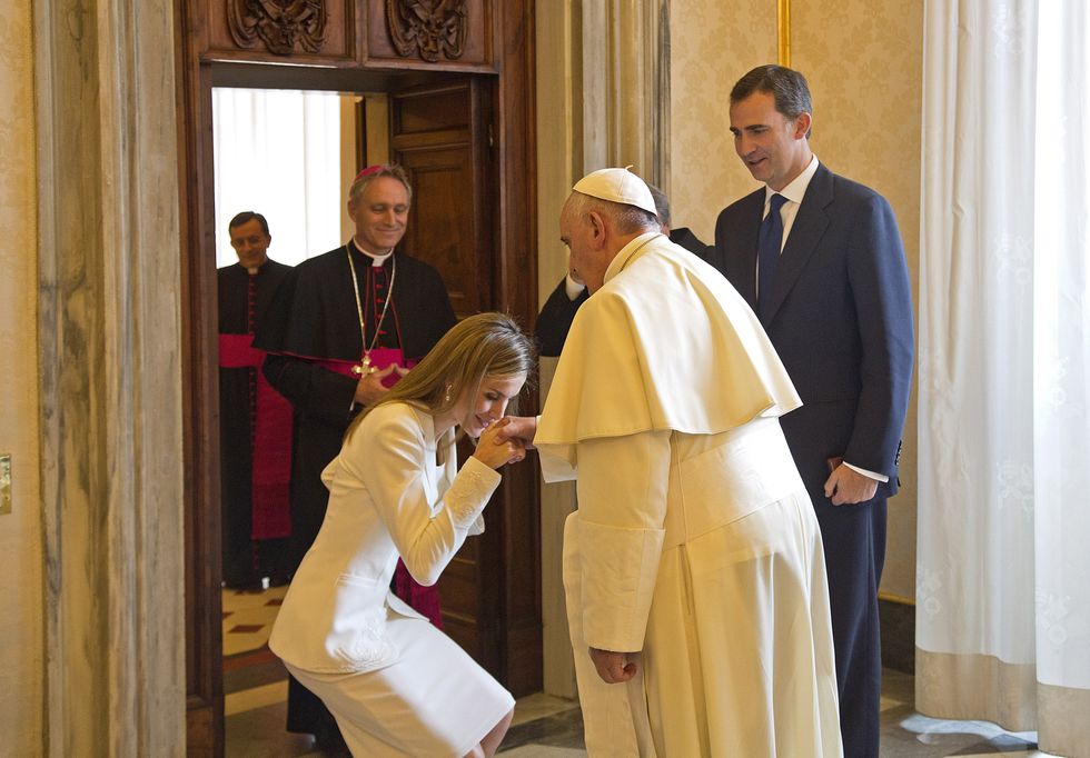 King Felipe, Queen Letizia and Pope Francis