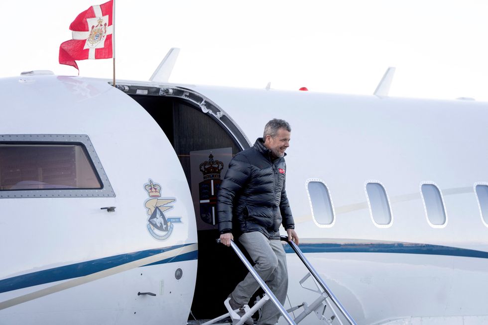 King Frederik X arrives at Nuuk Airport, in Nuuk, Greenland