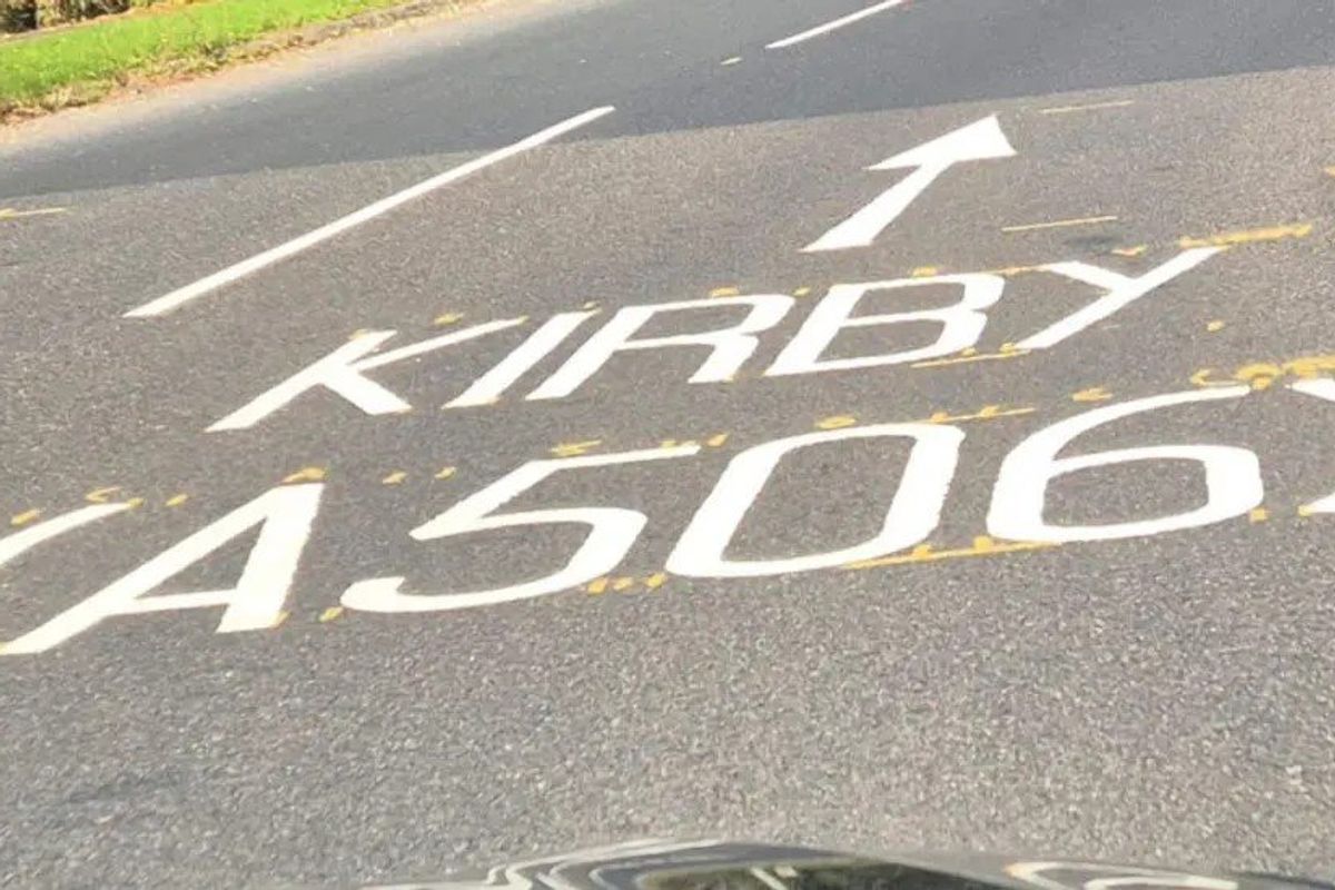 Kirby town road markings mispelling