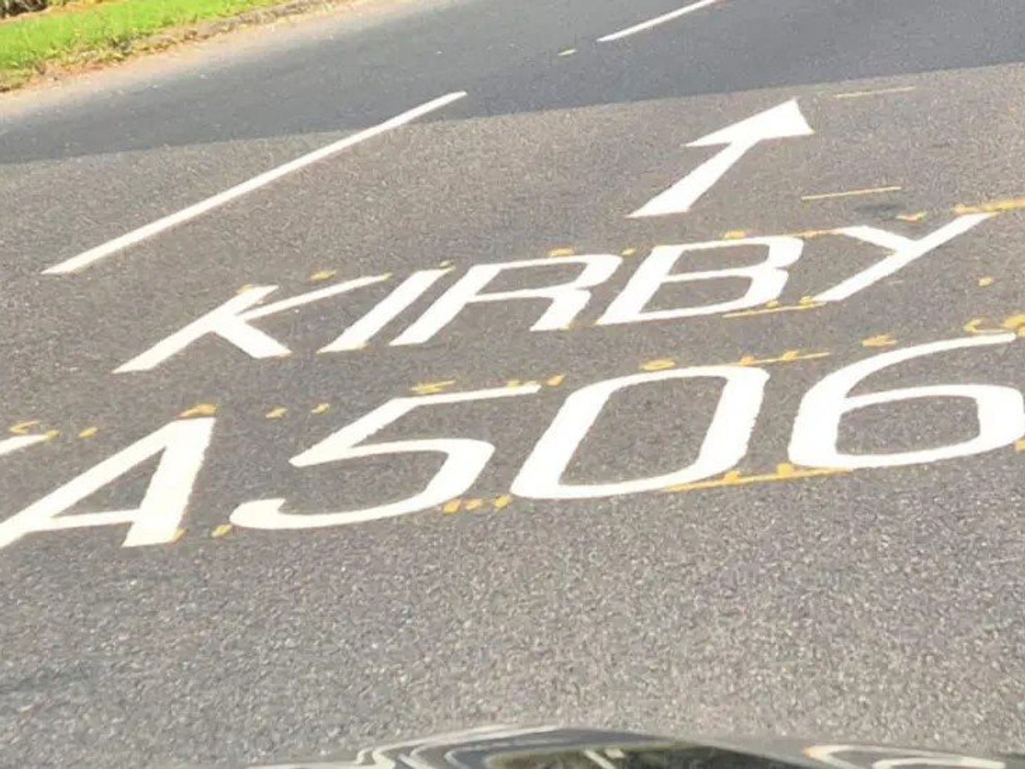 Kirby town road markings mispelling