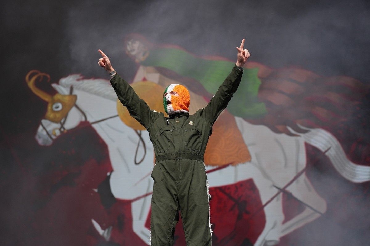 Kneecap's DJ Provai Performing on the main stage on day two of the Electric Picnic festival at Stradbally in Co Laois