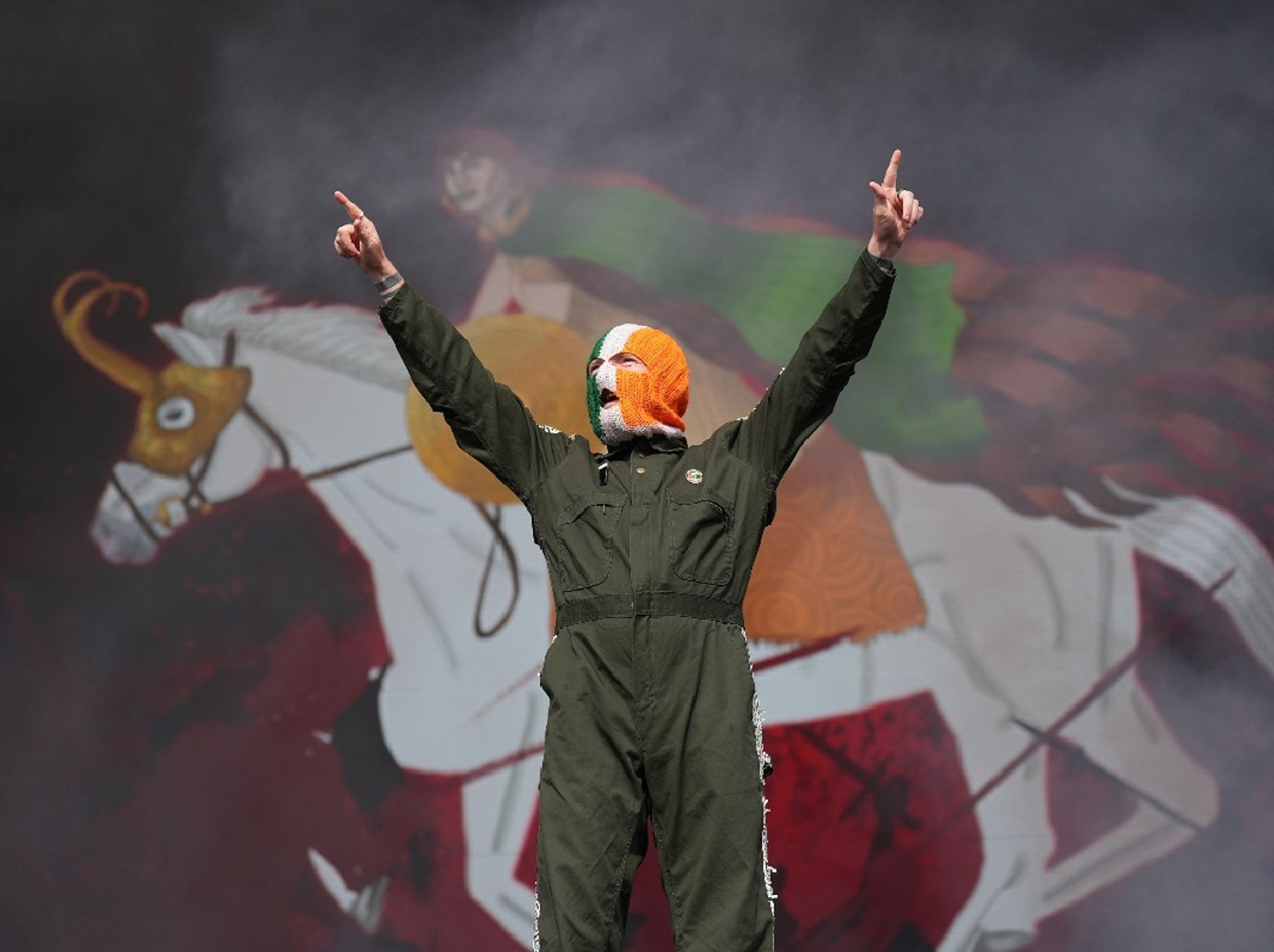 Kneecap's DJ Provai Performing on the main stage on day two of the Electric Picnic festival at Stradbally in Co Laois