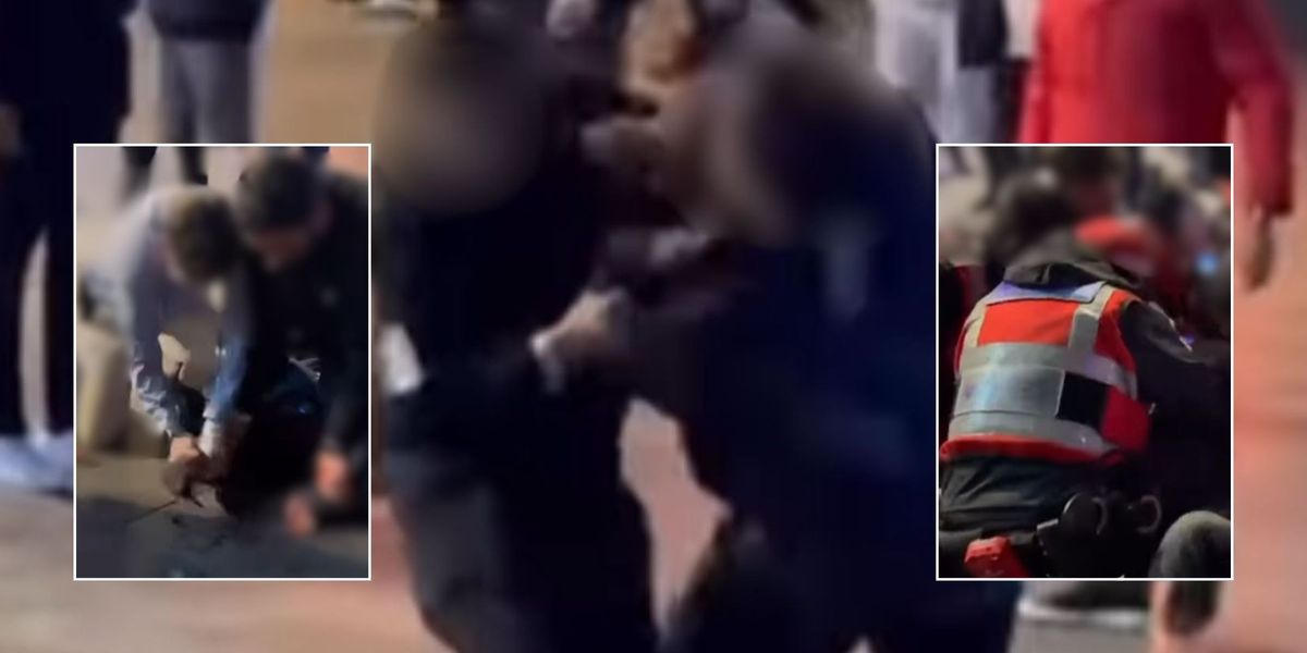 NextImg:'Knifeman' tackled to ground in London's Leicester Square with four people left injured