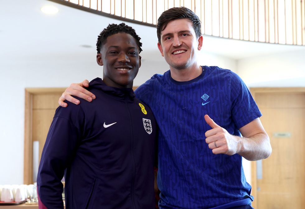 Kobbie Mainoo and Harry Maguire