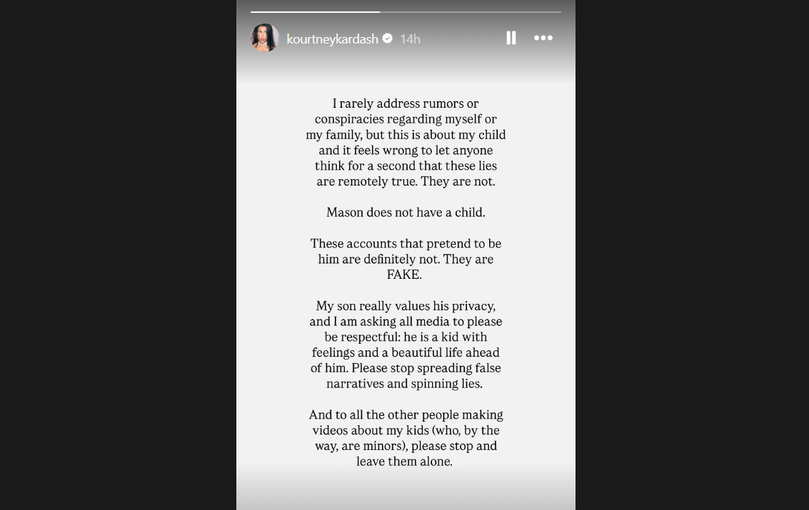 Kourtney Kardashian post