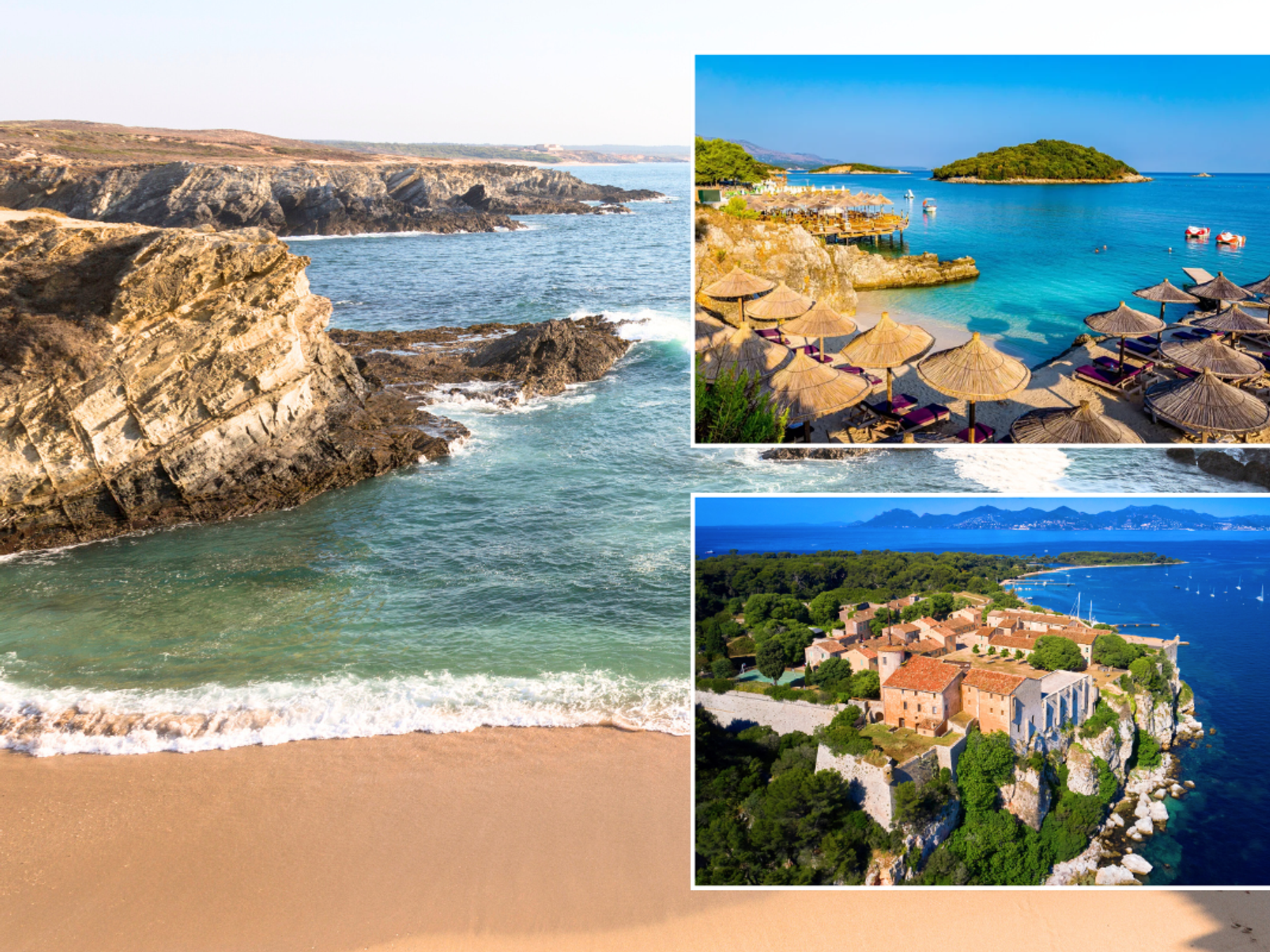 Ksamil beach, Albania / Comporta Portugal / Îles de Lérins, France
