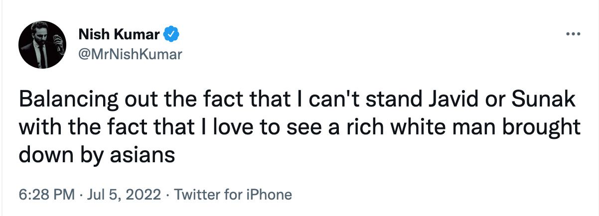 Kumar's tweet has been slammed by many