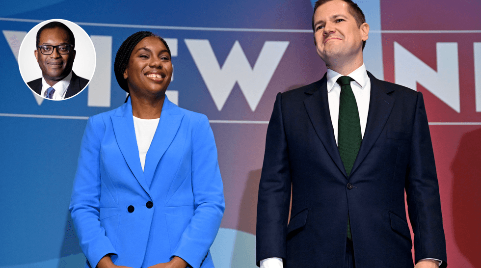 Kwasi Kwarteng (left), Kemi Badenoch (middle), Robert Jenrick (right)