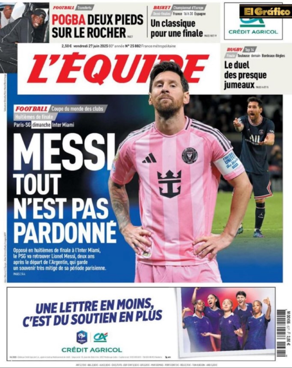 L'Equipe front page