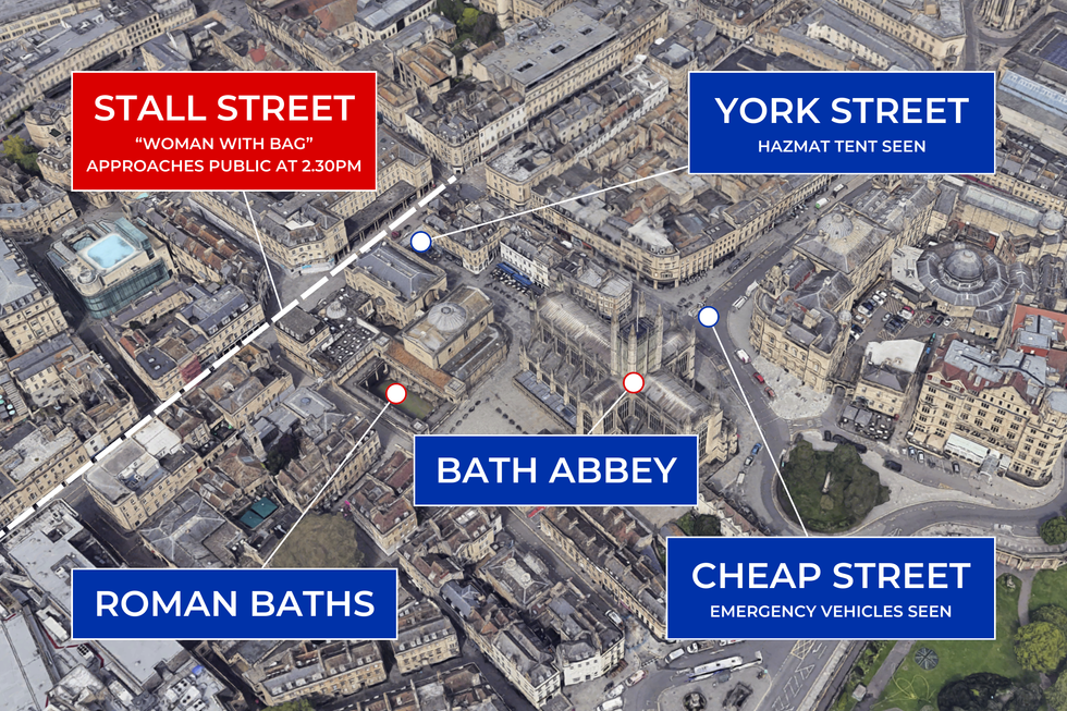 Labelled map of Bath
