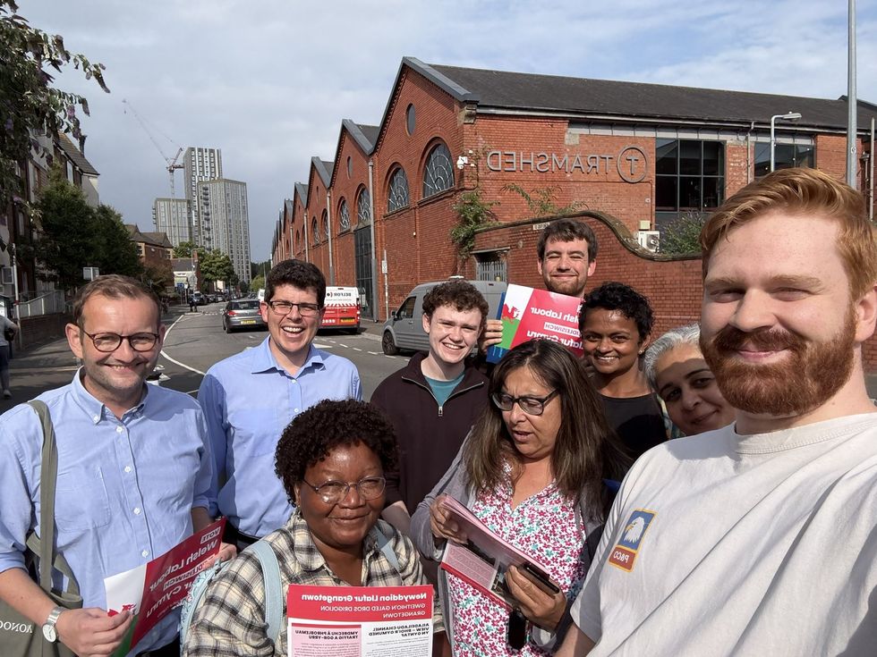 Labour campaigners out in Grangetown