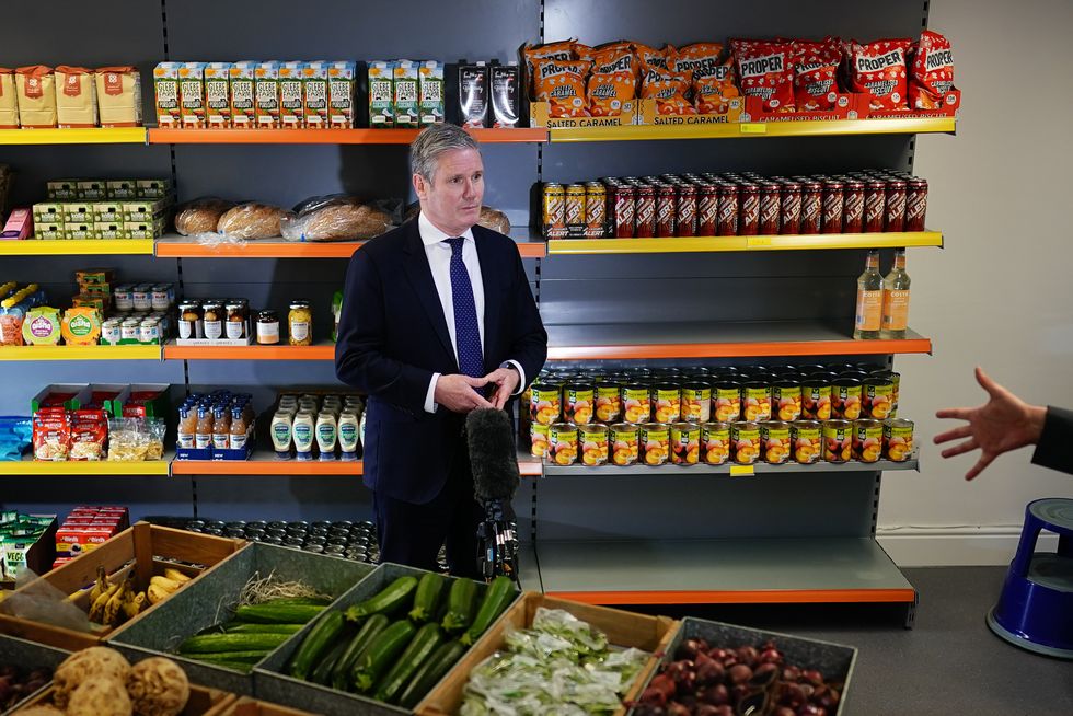 Labour leader Keir Starmer speaks to the media in The Pantry at St Giles Trust in Camberwell, south London, during a visit to take part in a roundtable on tackling violence against women and girls