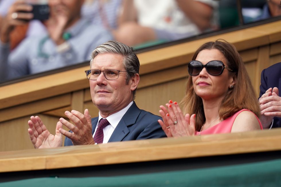 Labour leader, Sir Keir Starmer and his wife Victoria, in the Royal Box on day eleven of the 2022 Wimbledon Championships at the All England Lawn Tennis and Croquet Club, Wimbledon
