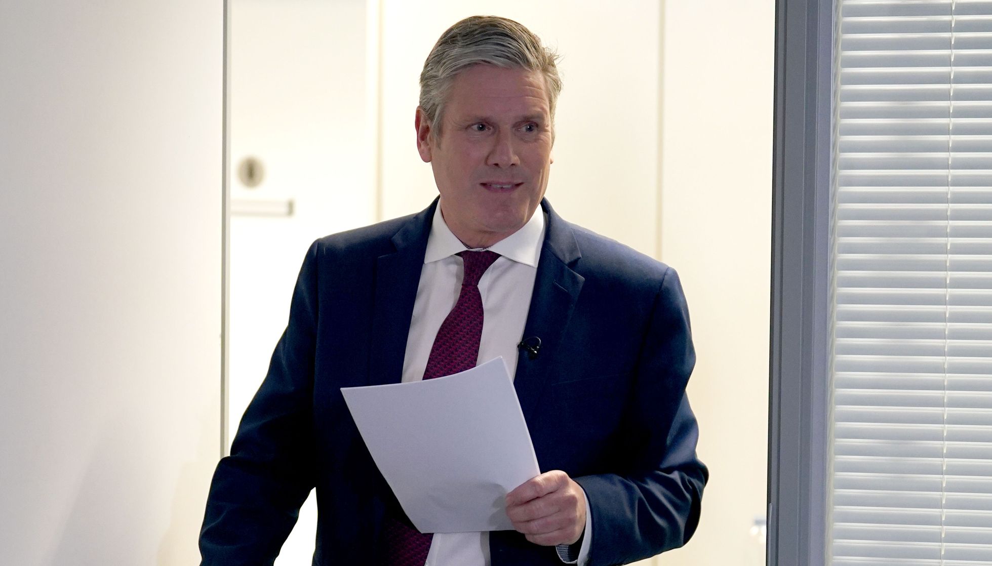 Labour leader Sir Keir Starmer arrives to issue a statement at Labour Party headquarters in London.