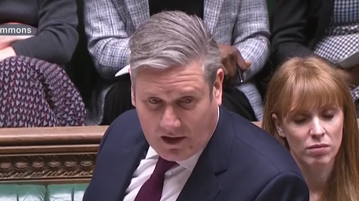 Labour leader Sir Keir Starmer asking Rishi Sunak a question at PMQs