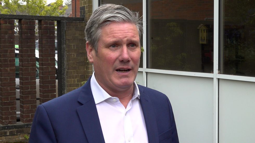 Labour leader Sir Keir Starmer during a walkabout in Bitterne Village, Southampton, while on the local election campaign trail. Picture date: Tuesday May 3, 2022.