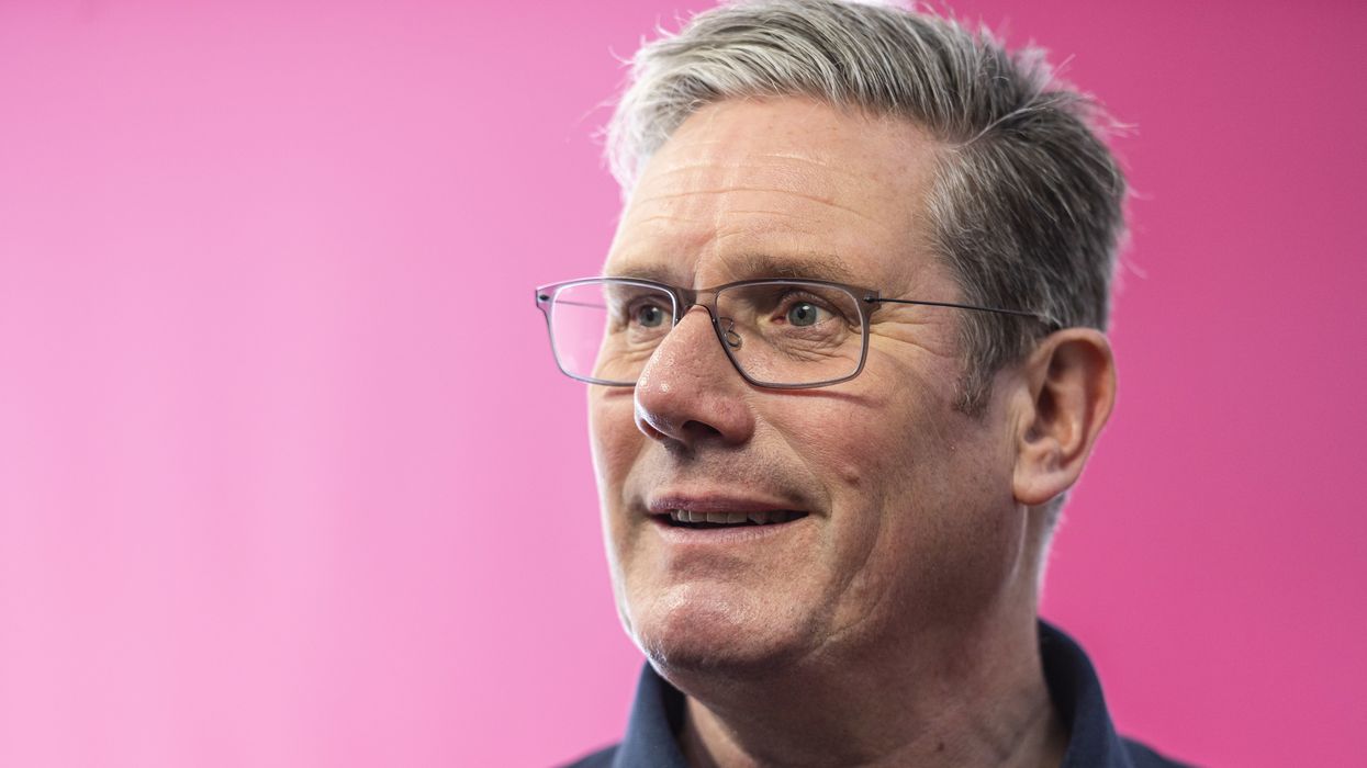 Labour leader Sir Keir Starmer meets customers at the Cupcake Coffee Box during a visit to the High Street in Kirkcaldy, Fife
