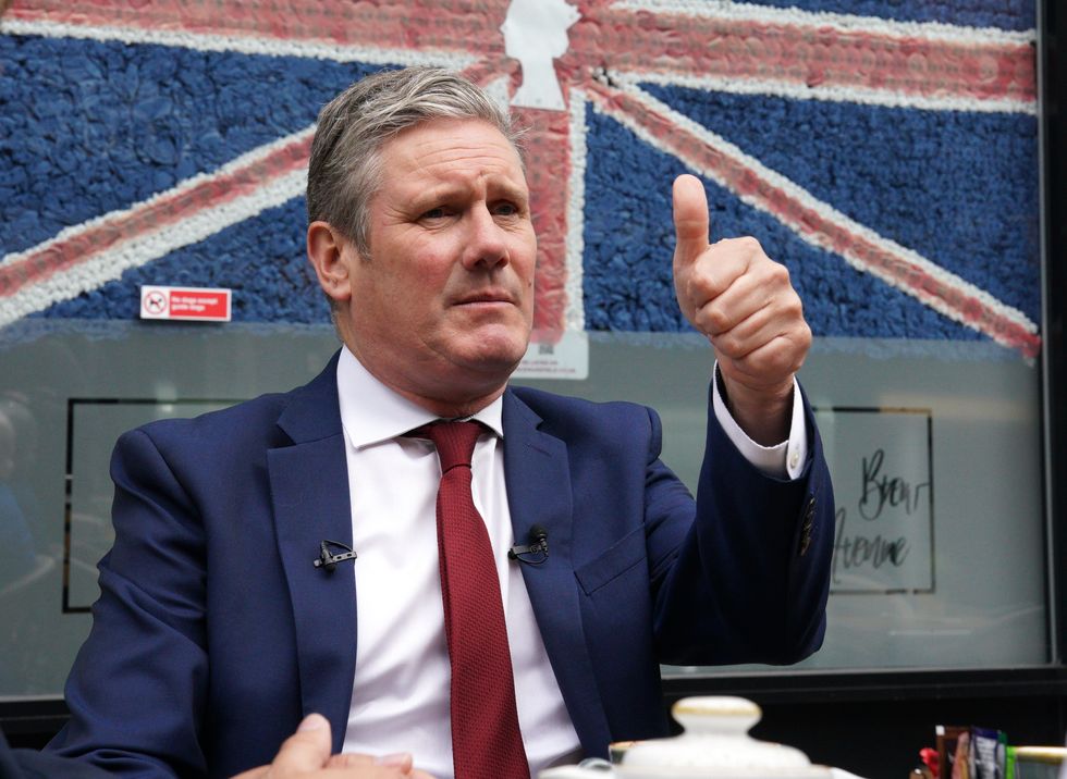 Labour leader Sir Keir Starmer on the Wakefield by-election campaign trail with Labour candidate Simon Lightwood. Picture date: Monday June 13, 2022.