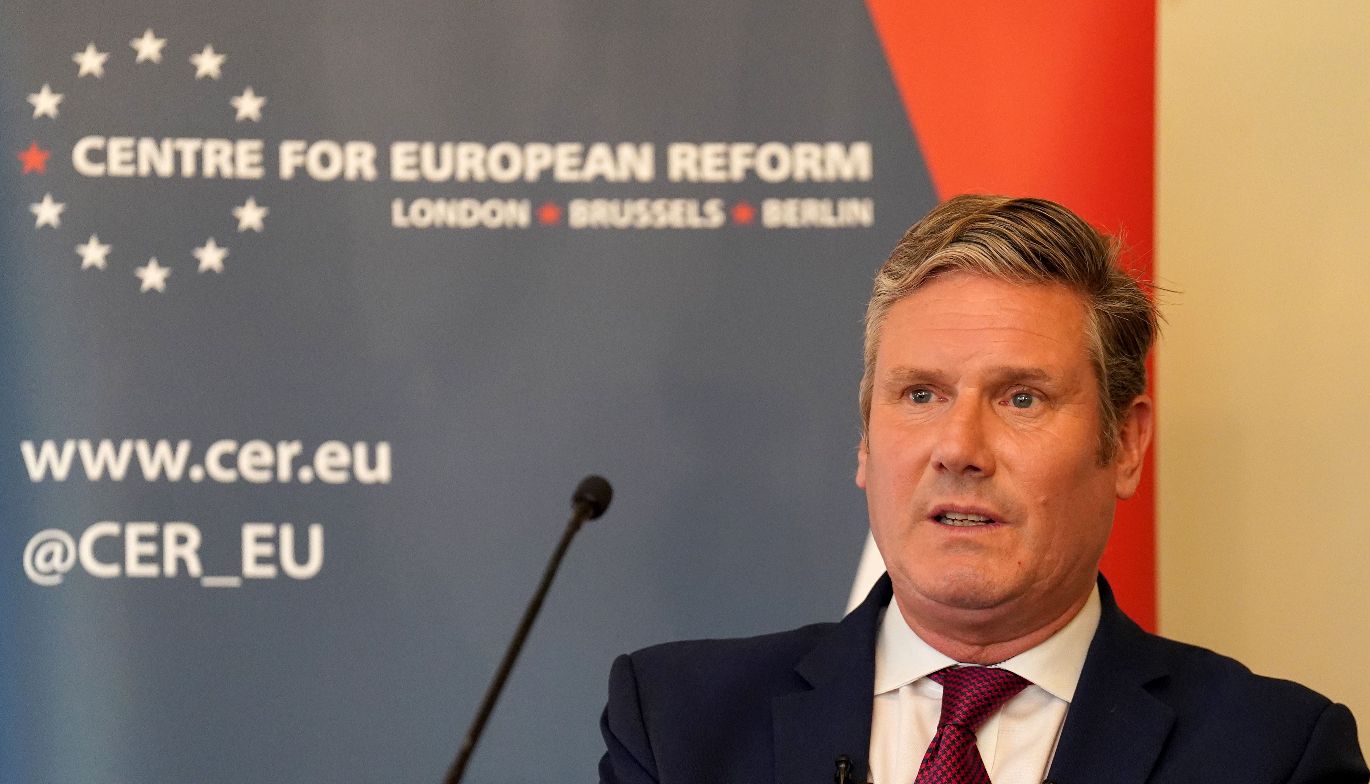 Labour leader Sir Keir Starmer, speaking at the Centre for European Reform in London, where he has ruled out rejoining the EU or the single market if Labour comes to power, insisting such moves would sow further division in Britain. Picture date: Monday July 4, 2022.
