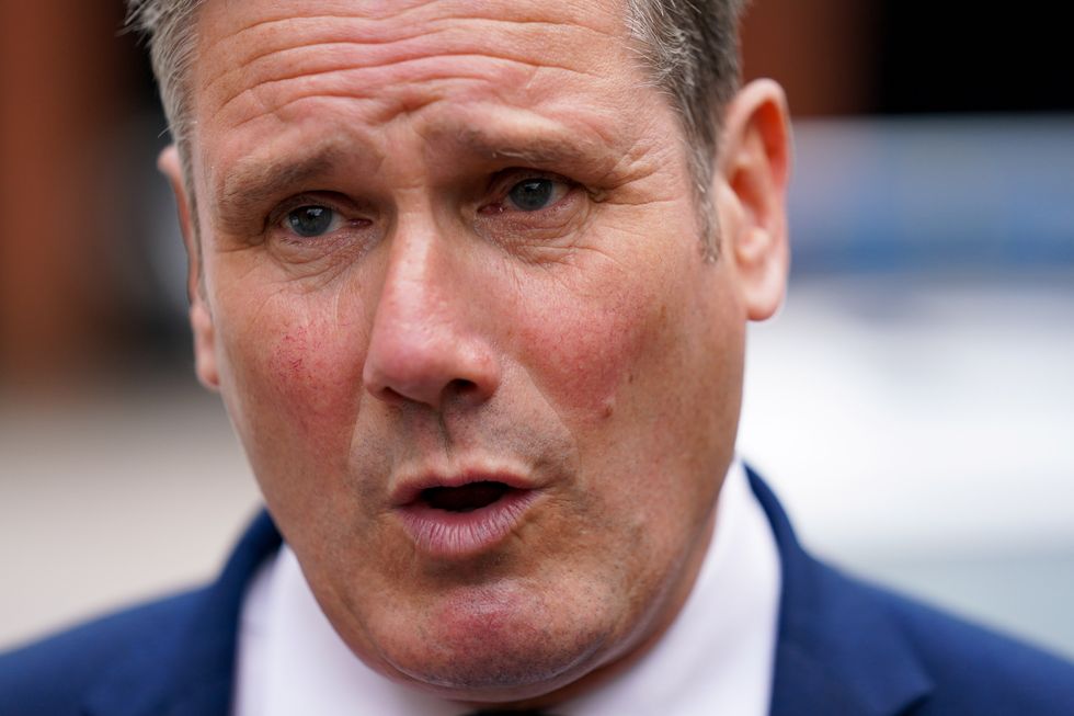 Labour leader Sir Keir Starmer, speaking during a walkabout in the centre of Wolverhampton. Picture date: Monday August 16, 2021.
