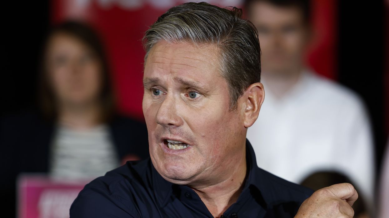 Labour leader Sir Keir Starmer speaks during a campaign event with Scottish Labour’s candidate for the Rutherglen and Hamilton West by-election
