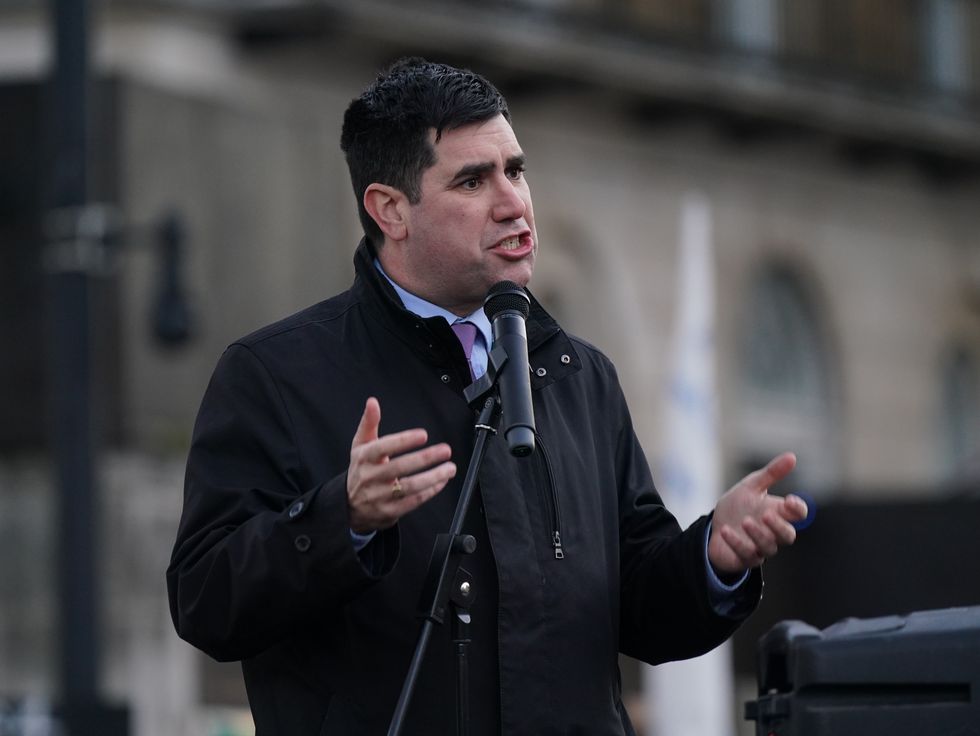 Labour MP for Leeds East, Richard Burgon, speaks during a protest in Whitehall, London, during the nurses strike