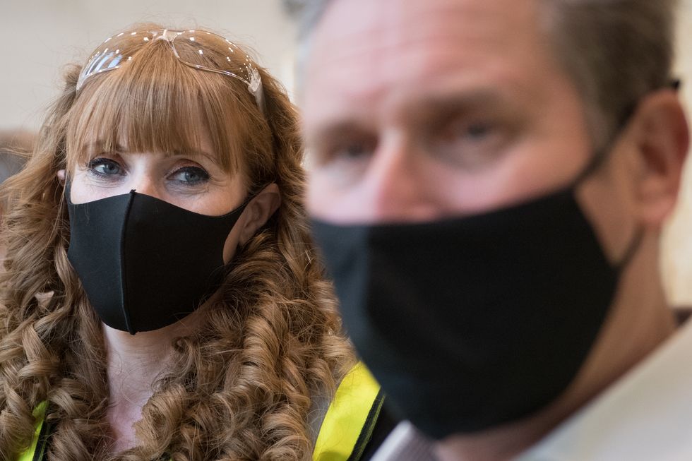 Labour Party leader Sir Keir Starmer and Deputy Leader Angela Rayner during a visit to The Construction Skills Centre in London where they met students. Picture date: Wednesday May 12, 2021.
