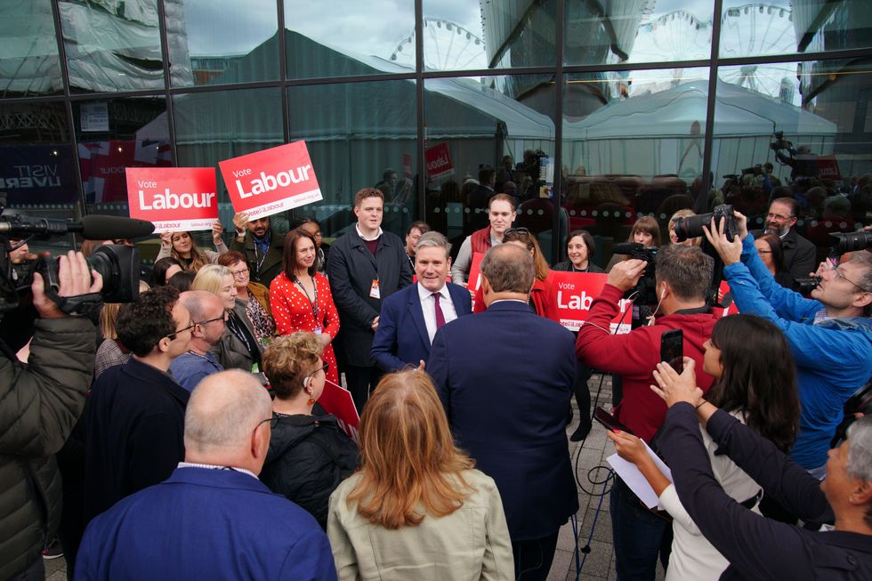 Labour party leader Sir Keir Starmer talks to party supporters as he arrives at the Pullman Liverpool, ahead of the start of the Labour Party Conference in Liverpool. Picture date: Saturday September 24, 2022.