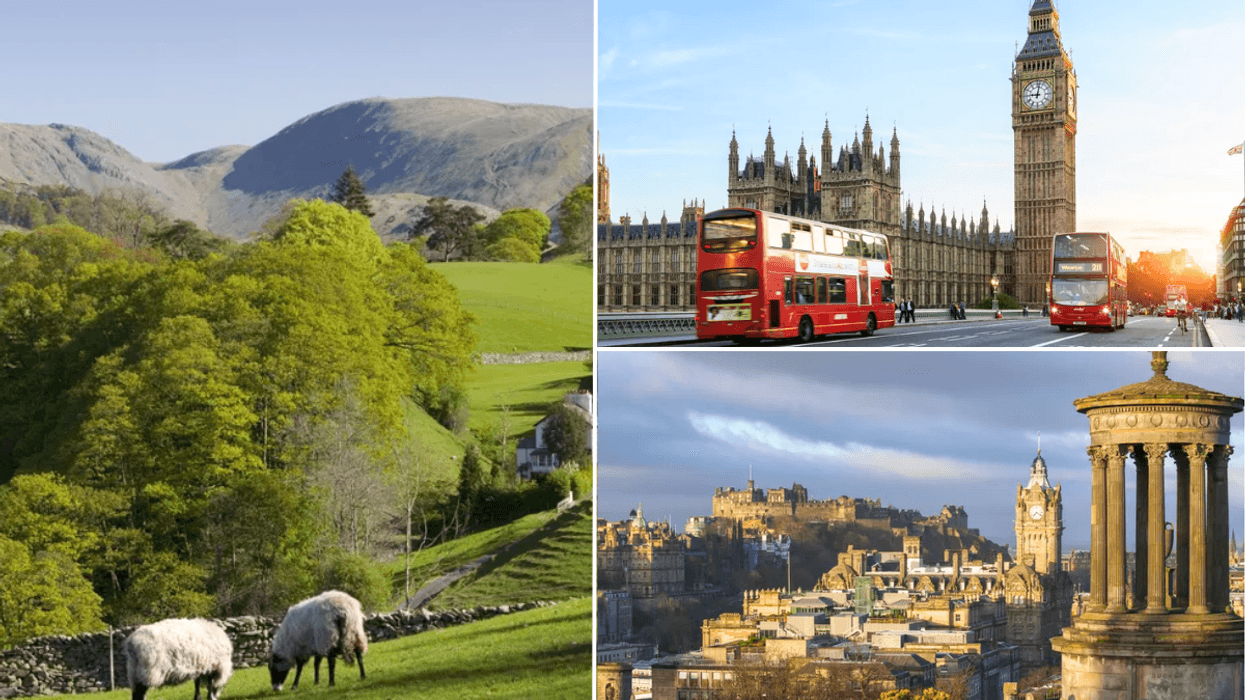 Lake District fields / London Big Ben / Edinburgh Castle