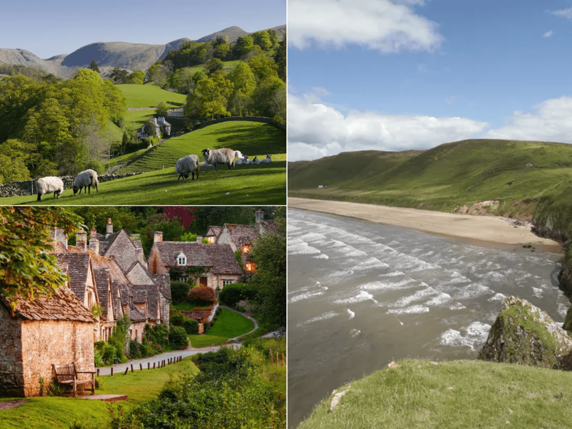 Lake District / the Cotswolds / Rhossili Bay in Wales