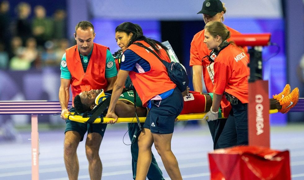 Lamecha Girma left the stadium on a stretcher