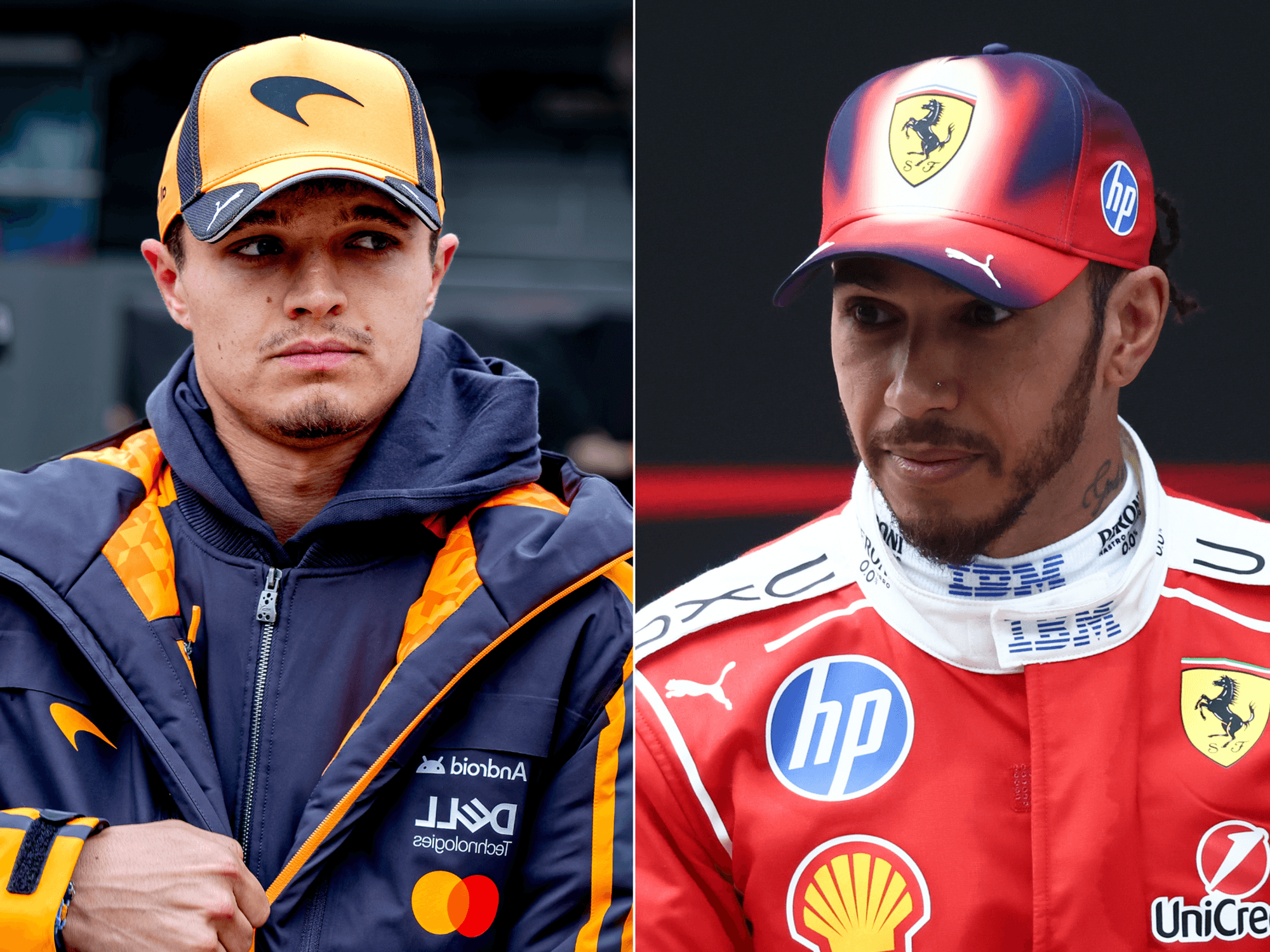 Lando Norris and Lewis Hamilton