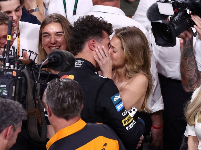 Lando Norris and Margarida Corceiro shared an emotional kiss after the F1 star became world champion