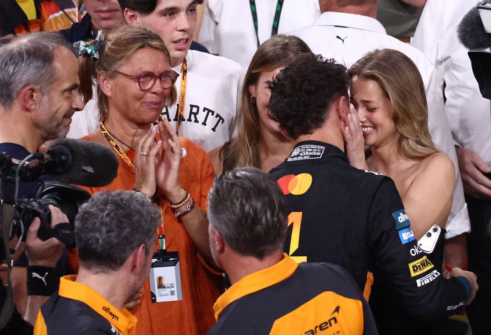 Lando Norris celebrated with his family and girlfriend after becoming F1 world champion