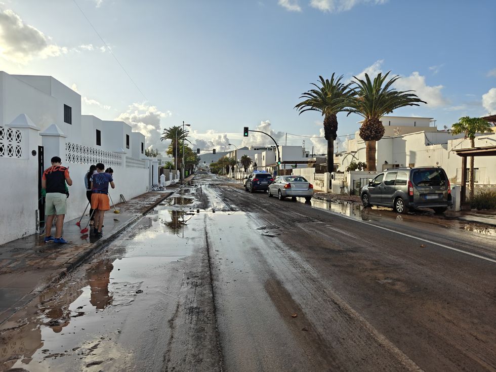 Lanzarote flooding in streets