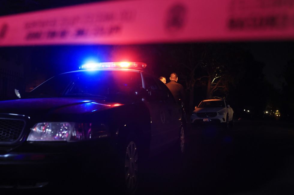 LAPD outside Mr Reiner's home