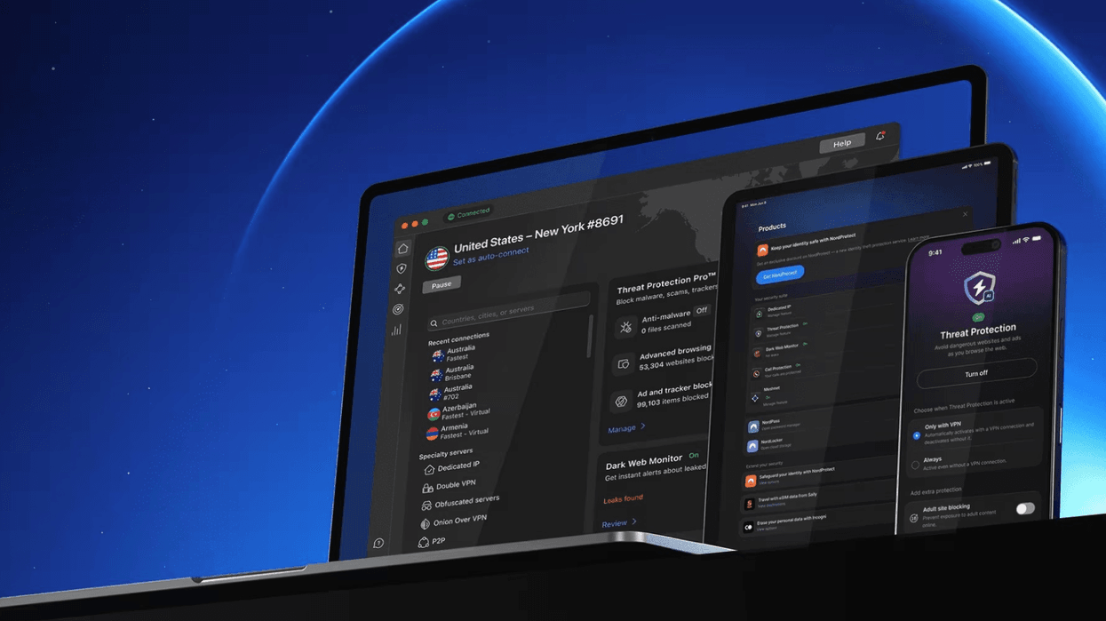 Laptop, tablet, and phone using a VPN