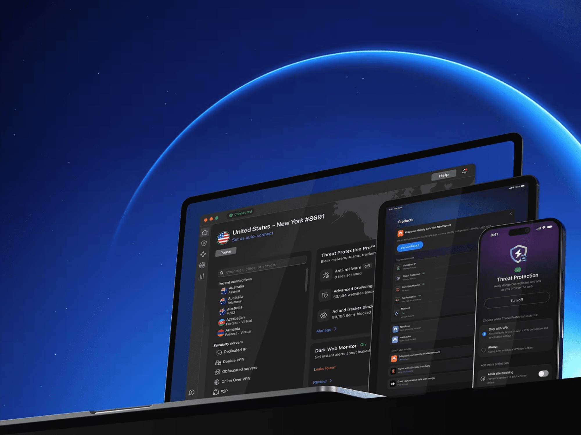 Laptop, tablet, and phone using a VPN