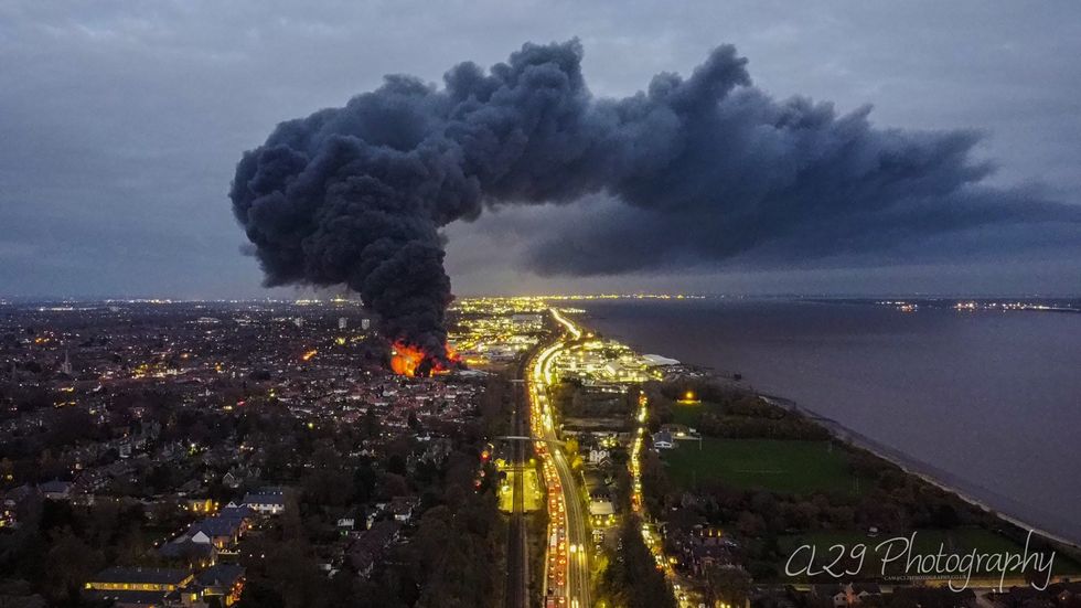 Large fire in Hessle, East Yorkshire.