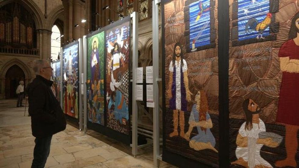 Biblical artwork thought to be the largest textile project in 600 years goes on display in Yorkshire