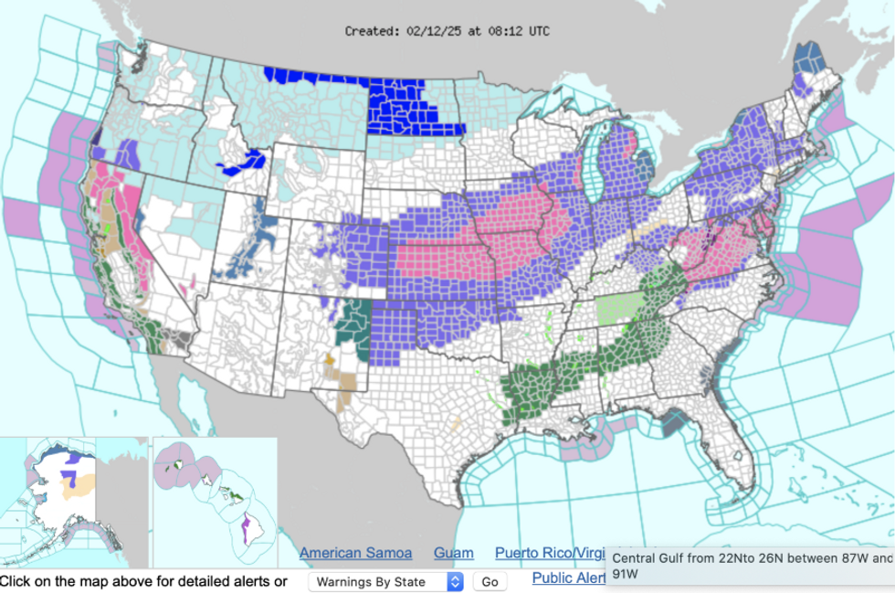 Latest NOAA warnings