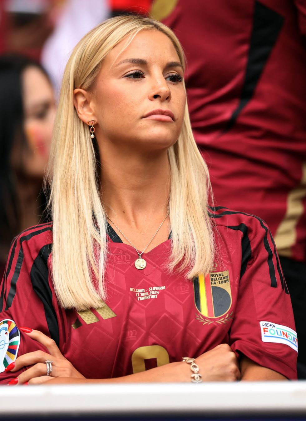 Laura Hilven spotted watching Leandro Trossard play for Belgium at the 2024 European Championships