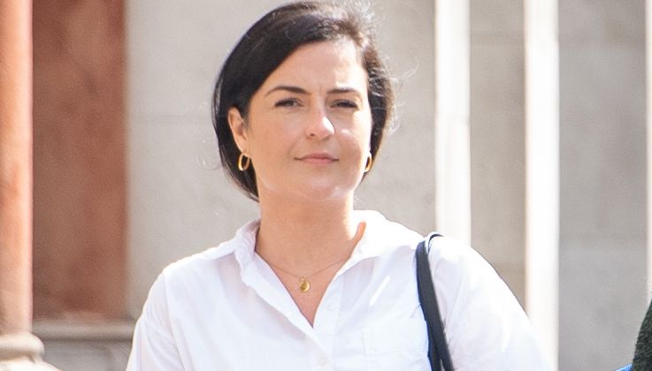 Laura Murray, a former aide to Jeremy Corbyn, arriving at the Royal Courts of Justice in London.