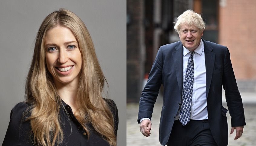 Laura Trott and Boris Johnson