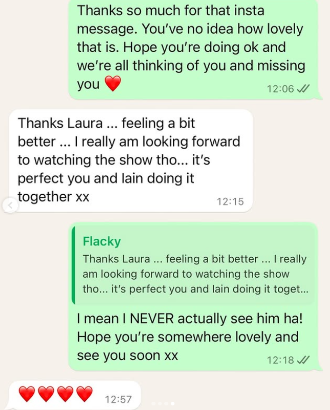 Lauren Whitmore / Caroline Flack messages