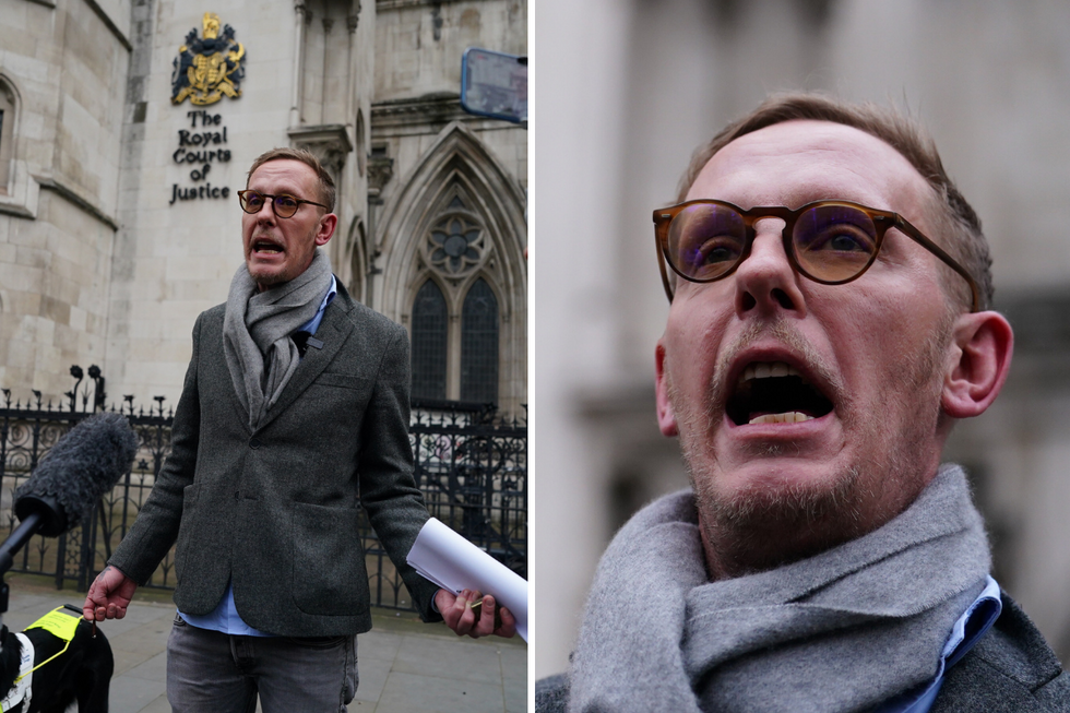 Laurence Fox outside the Royal Courts of Justice