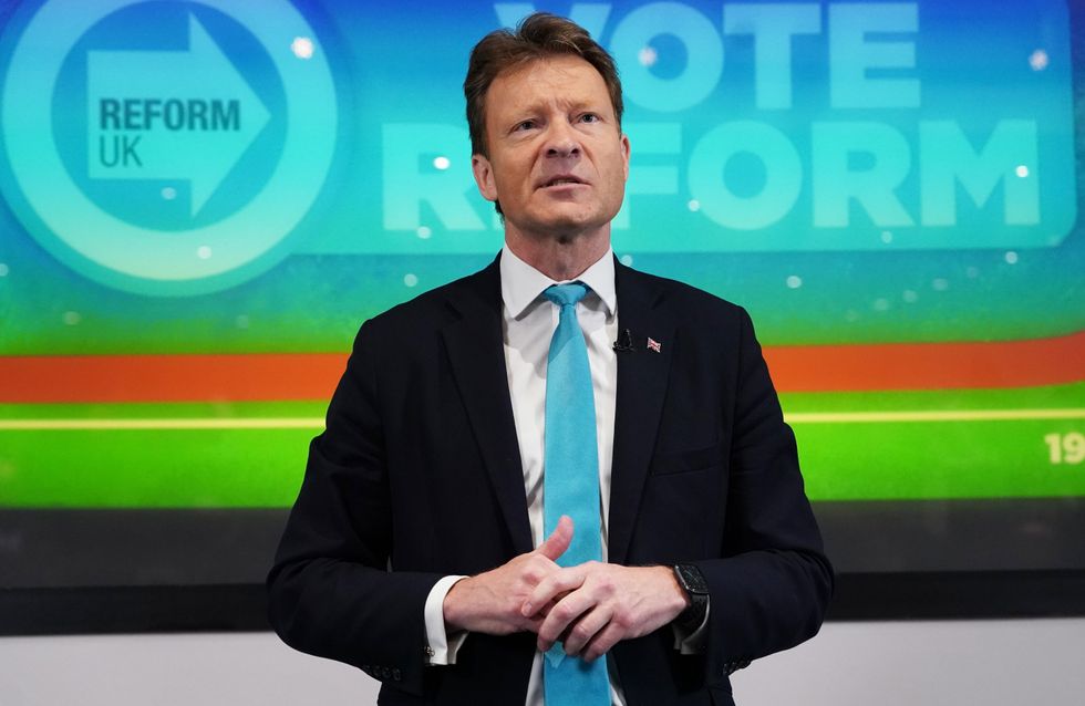 Leader of Reform UK Richard Tice speaking during a General Election campaign launch in Westminster