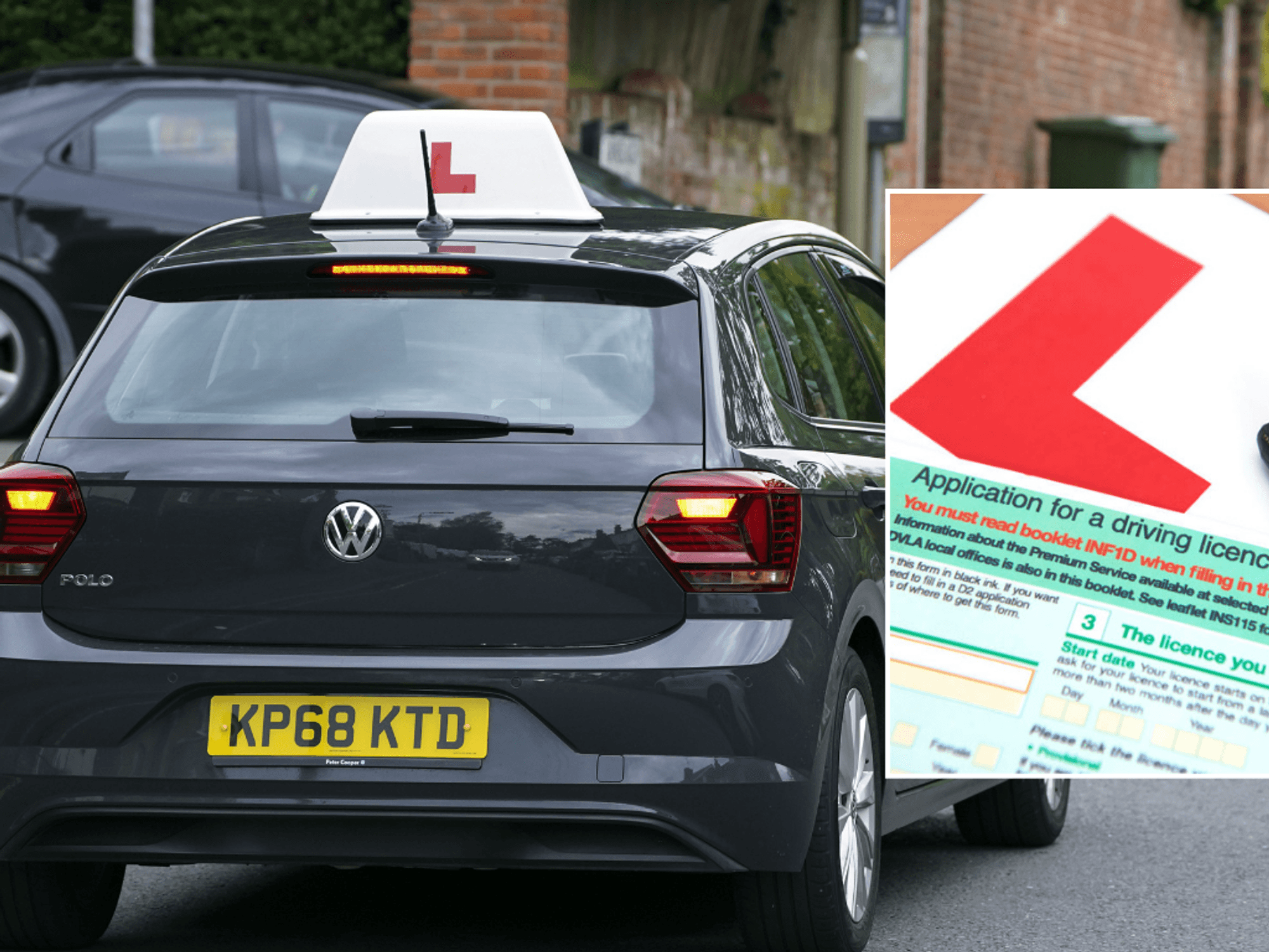 Learner driver car and driving licence application