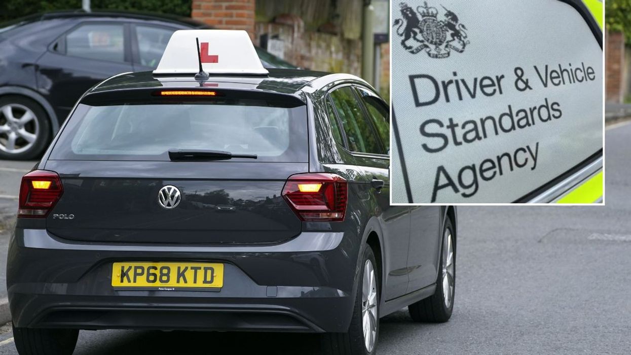 Learner plate vehicle and a DVSA sign