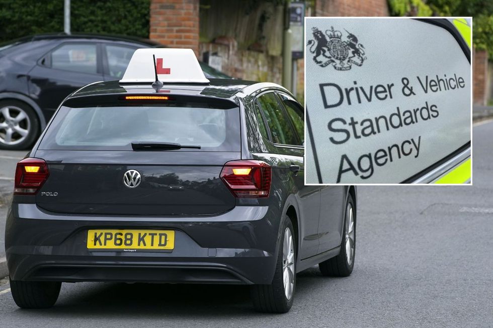 Learner plate vehicle and a DVSA sign
